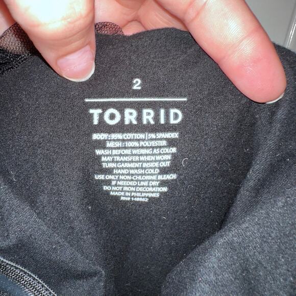 Torrid off the shoulder tulle bodysuit top sz 2x - Picture 4 of 5